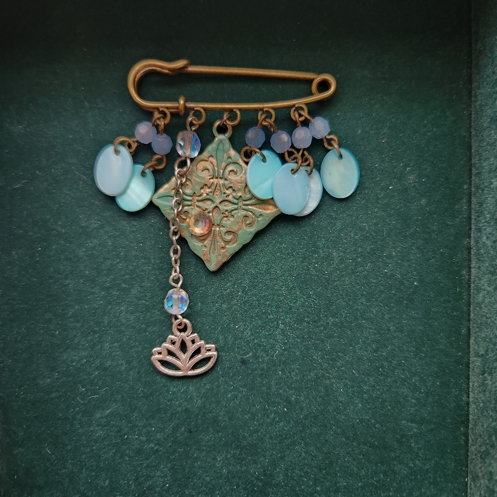 Blue Brooch Pin